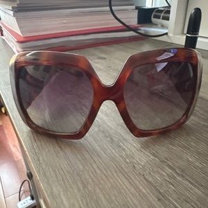 Christian Dior Oversized Square Tortoise Sunglasses